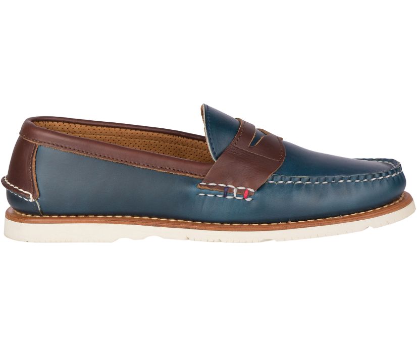 Sperry Gold Cup Handcrafted in Maine Penny Loafers - Men's Loafers - Navy/Brown [BM4216730] Sperry I